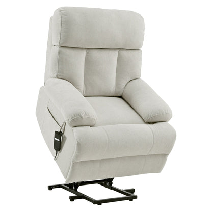 Fauteuil inclinable électrique en flanelle avec poche latérale