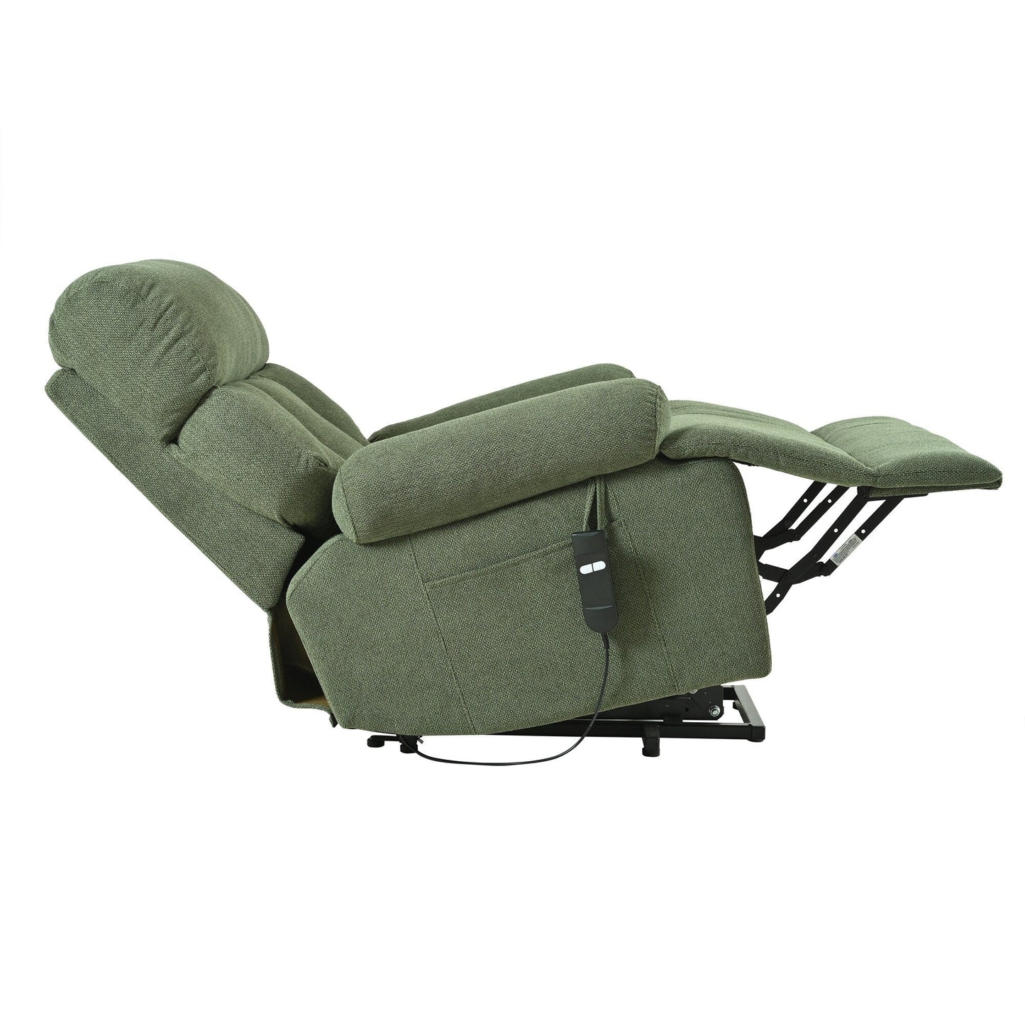 Fauteuil inclinable électrique en flanelle avec poche latérale