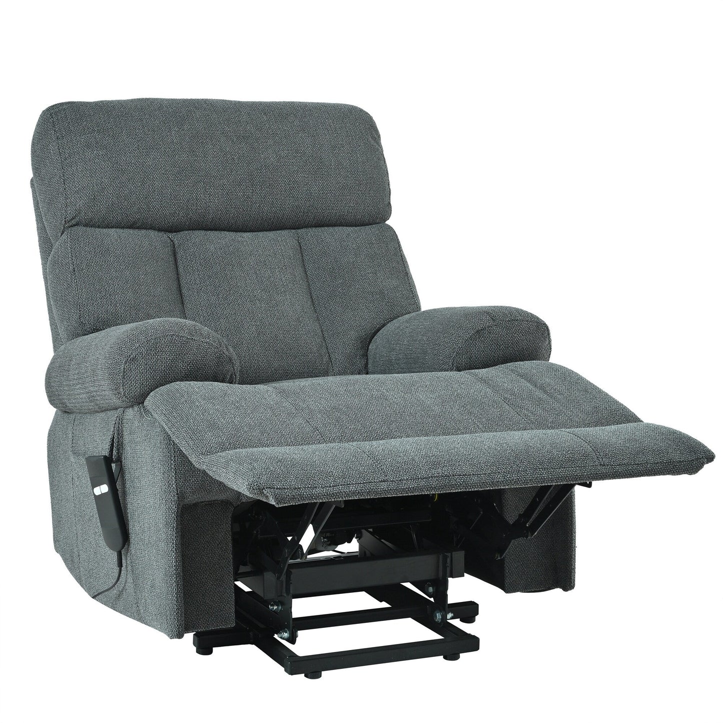Fauteuil inclinable électrique en flanelle avec poche latérale