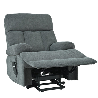 Fauteuil inclinable électrique en flanelle avec poche latérale