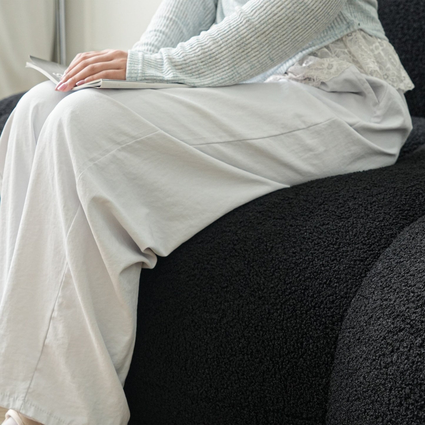 Canapé de sol, canapé causeuse moderne, canapé rond paresseux, canapés de sol en mousse à mémoire de forme pour salon, appartement