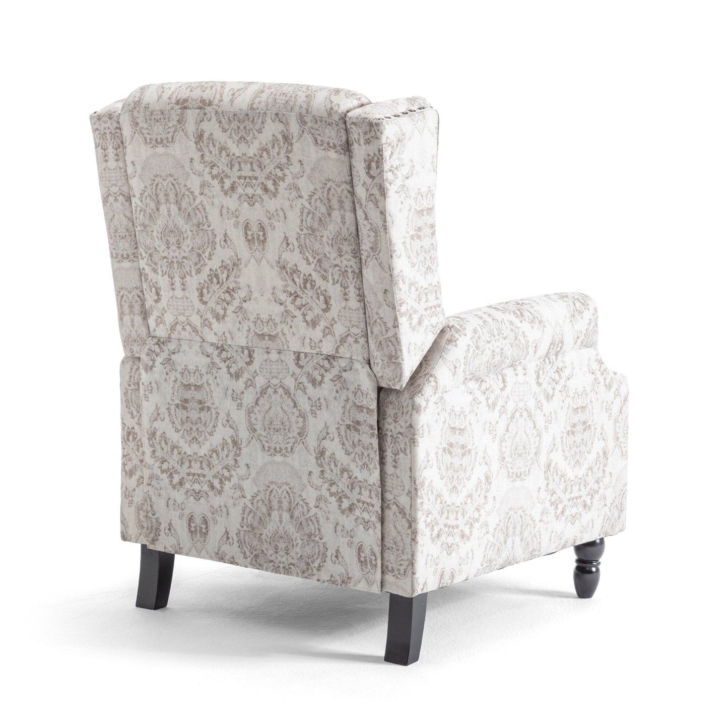 Lot de 2 fauteuils inclinables manuels en lin fleuri avec repose-pieds