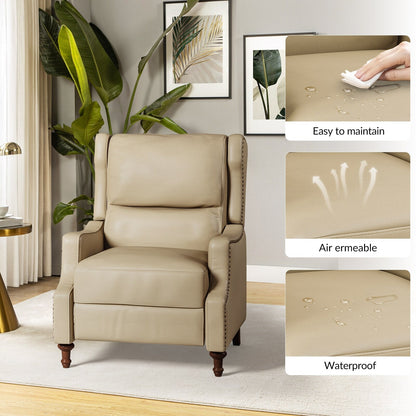 Fauteuil inclinable Florens en cuir véritable avec garnitures cloutées par HULALA HOME