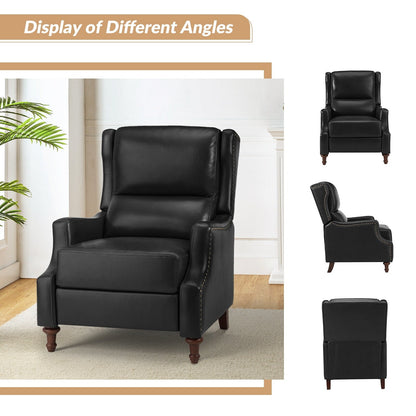 Fauteuil inclinable Florens en cuir véritable avec garnitures cloutées par HULALA HOME