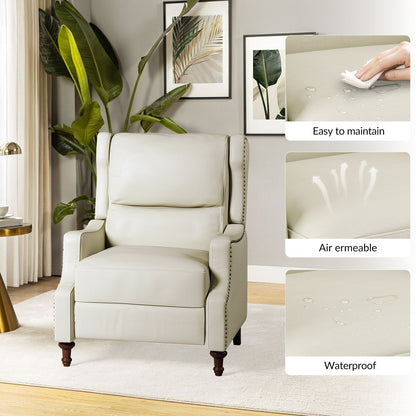 Fauteuil inclinable Florens en cuir véritable avec garnitures cloutées par HULALA HOME