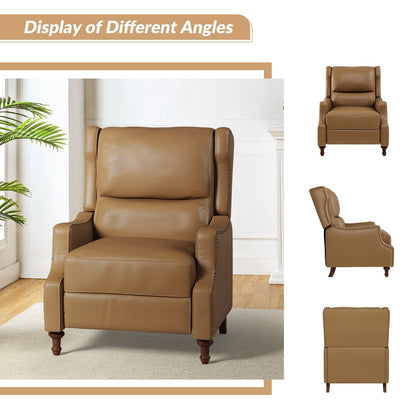 Fauteuil inclinable Florens en cuir véritable avec garnitures cloutées par HULALA HOME