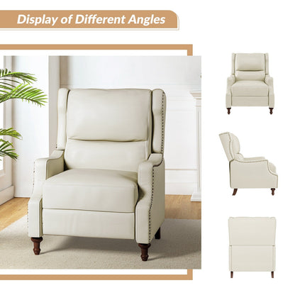 Fauteuil inclinable Florens en cuir véritable avec garnitures cloutées par HULALA HOME