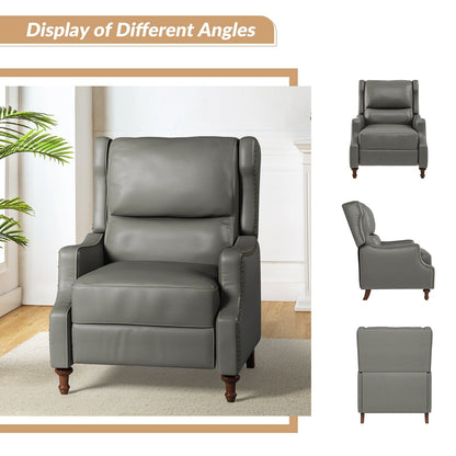 Fauteuil inclinable Florens en cuir véritable avec garnitures cloutées par HULALA HOME