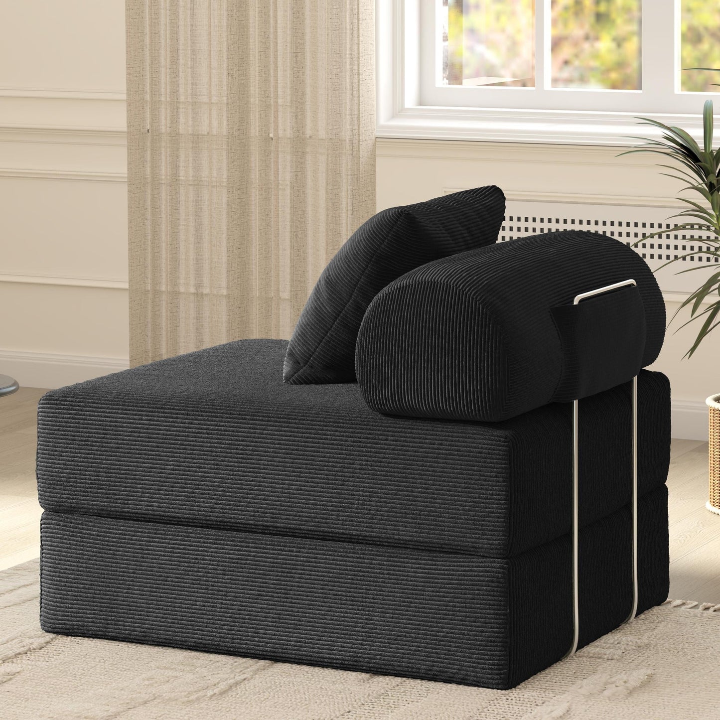 Canapé-lit pliable en tissu éponge haute densité