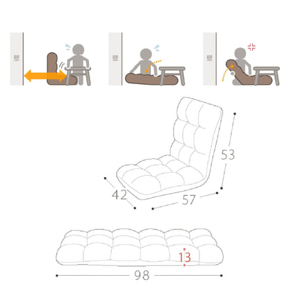 Chaise longue pliante pour salon et chambre à coucher, 5 positions d'inclinaison, canapé de loisirs pliable réglable, canapé de jeu vidéo