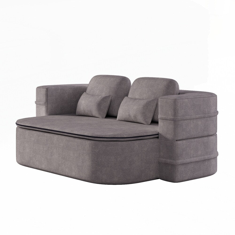 Canapé-lit pliant avec cadre fixe et matelas convertible en mousse avec couverture