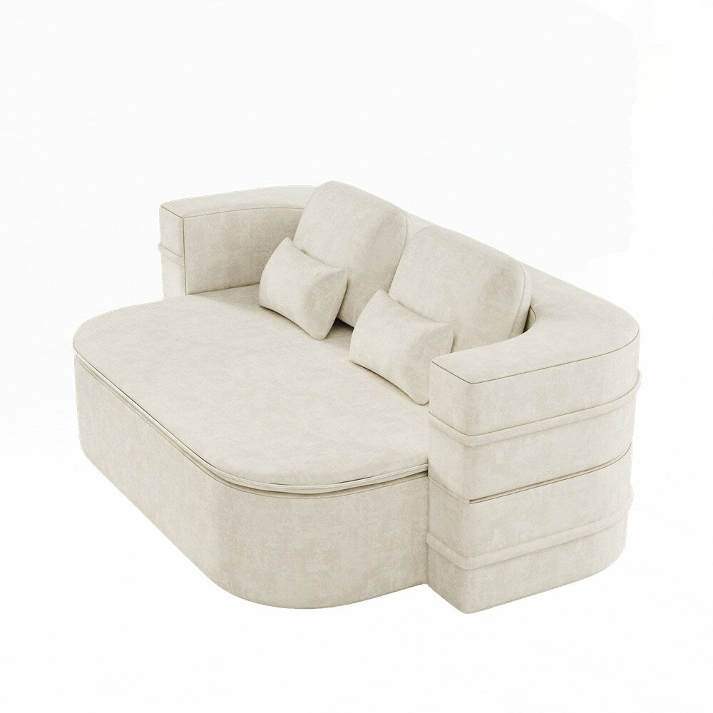 Canapé-lit pliant avec cadre fixe et matelas convertible en mousse avec couverture