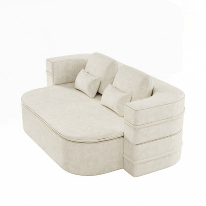 Canapé-lit pliant avec cadre fixe et matelas convertible en mousse avec couverture