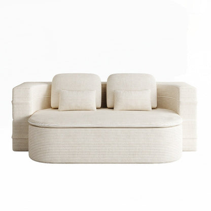 Canapé-lit pliant avec cadre fixe et matelas convertible en mousse avec couverture