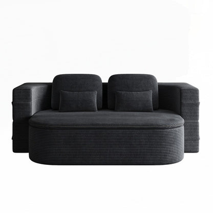 Canapé-lit pliant avec cadre fixe et matelas convertible en mousse avec couverture