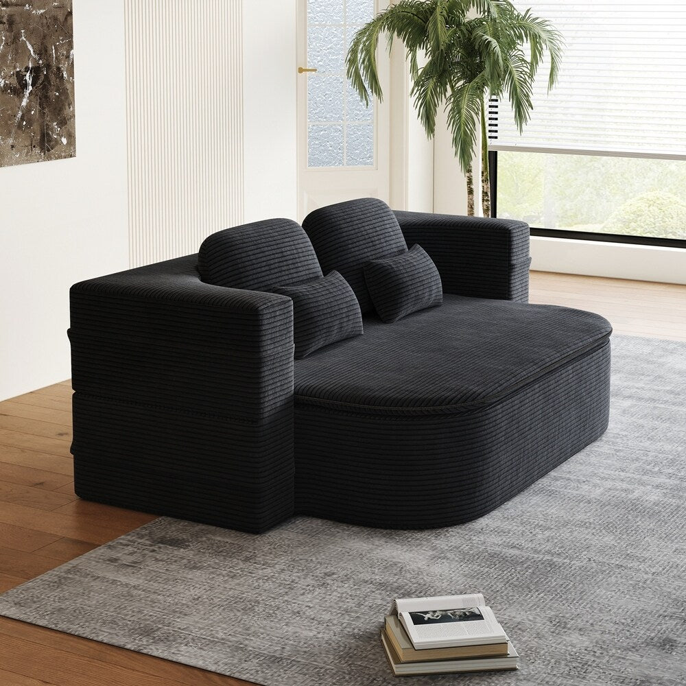 Canapé-lit pliant avec cadre fixe et matelas convertible en mousse avec couverture