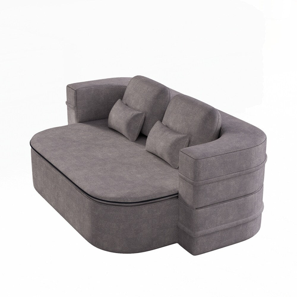 Canapé-lit pliant avec cadre fixe et matelas convertible en mousse avec couverture