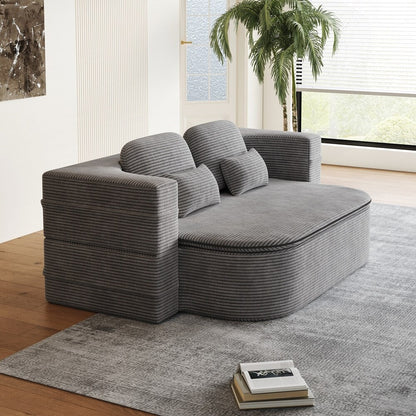 Canapé-lit pliant avec cadre fixe et matelas convertible en mousse avec couverture