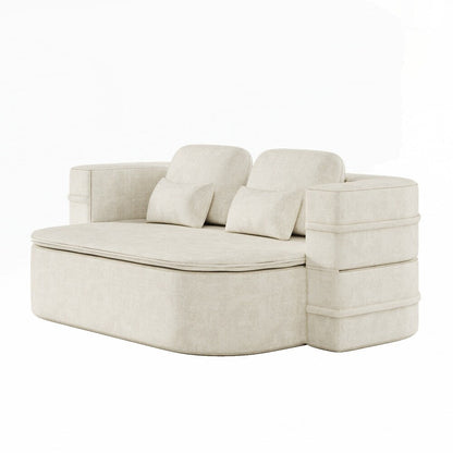 Canapé-lit pliant avec cadre fixe et matelas convertible en mousse avec couverture