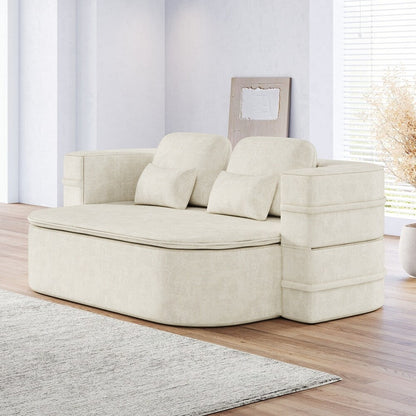 Canapé-lit pliant avec cadre fixe et matelas convertible en mousse avec couverture