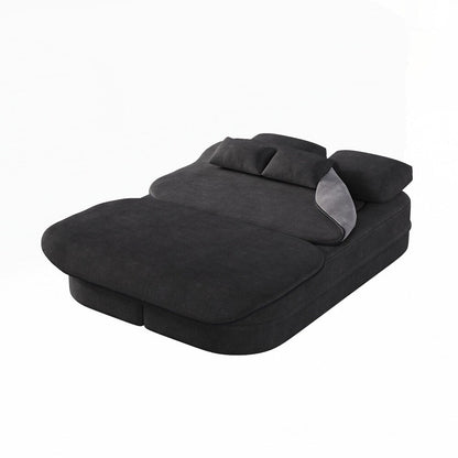 Canapé-lit pliant avec cadre fixe et matelas convertible en mousse avec couverture