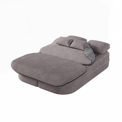 Canapé-lit pliant avec cadre fixe et matelas convertible en mousse avec couverture