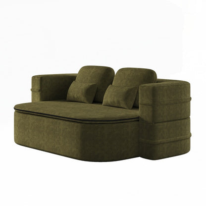 Canapé-lit pliant avec cadre fixe et matelas convertible en mousse avec couverture