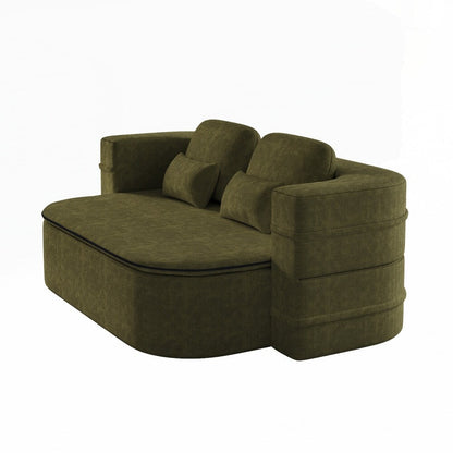 Canapé-lit pliant avec cadre fixe et matelas convertible en mousse avec couverture