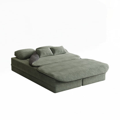 Canapé-lit pliant avec cadre fixe et matelas convertible en mousse avec couverture