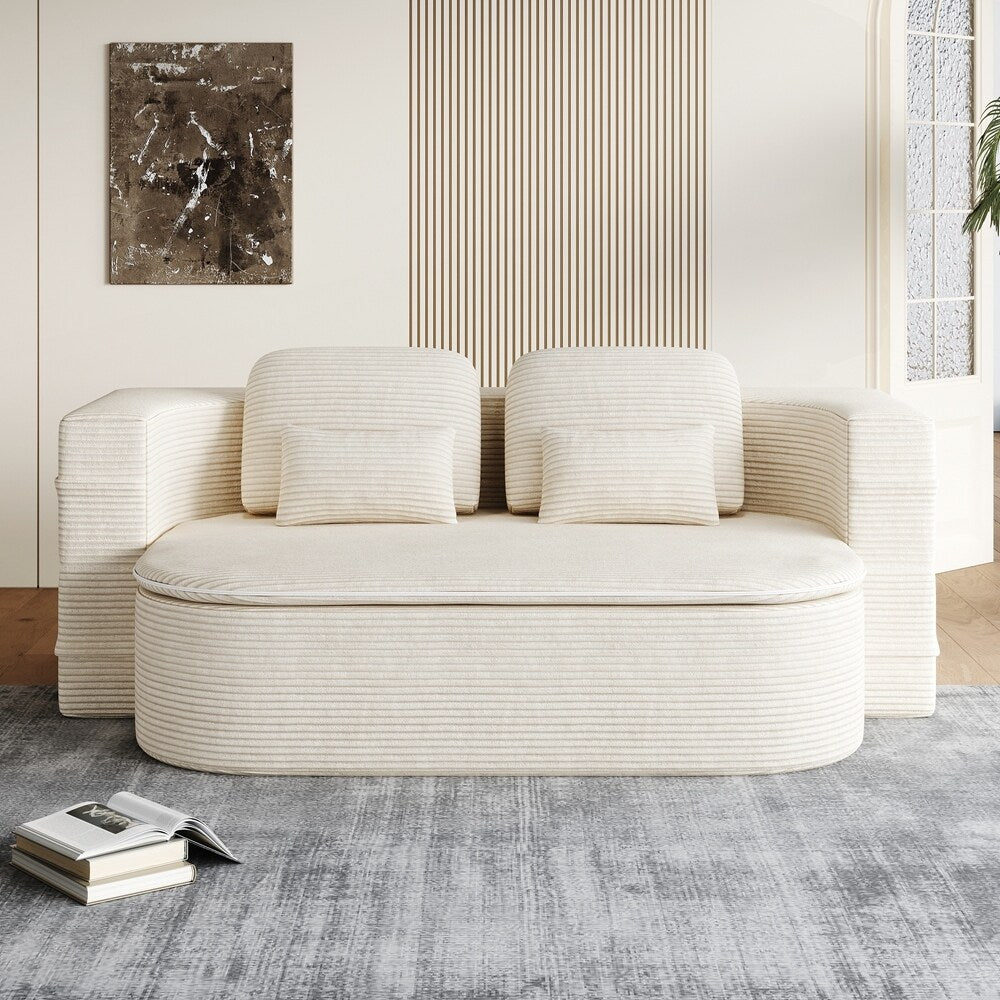 Canapé-lit pliant avec cadre fixe et matelas convertible en mousse avec couverture