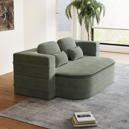 Canapé-lit pliant avec cadre fixe et matelas convertible en mousse avec couverture