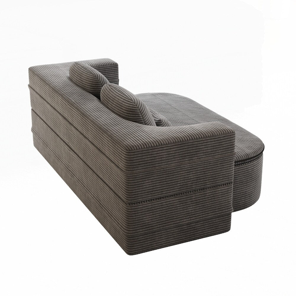 Canapé-lit pliant avec cadre fixe et matelas convertible en mousse avec couverture