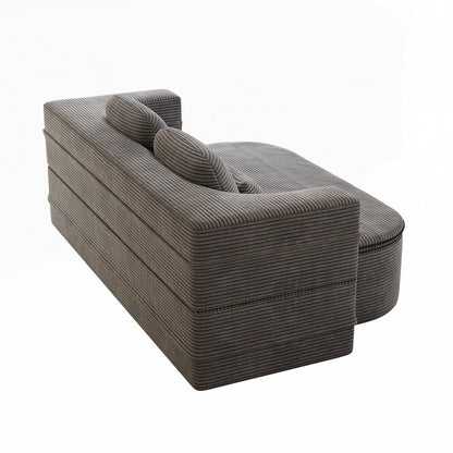 Canapé-lit pliant avec cadre fixe et matelas convertible en mousse avec couverture