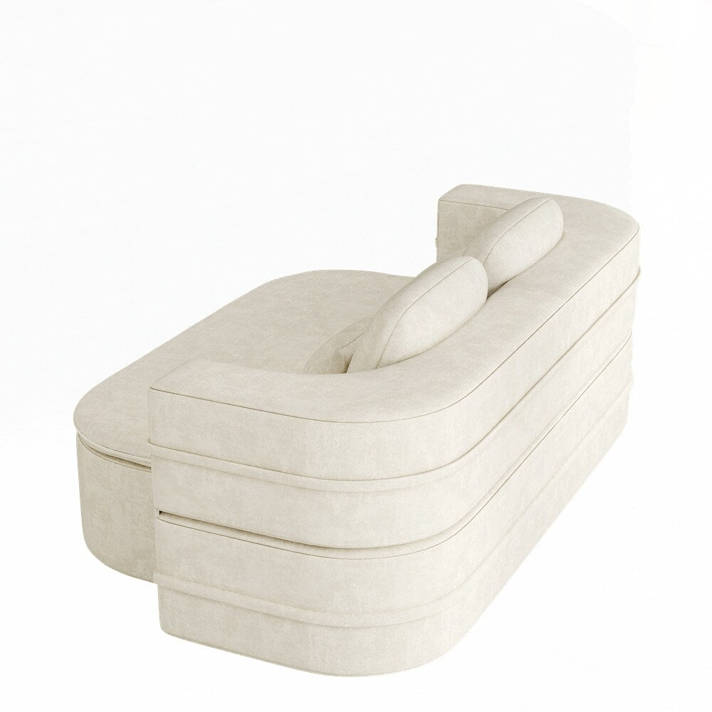 Canapé-lit pliant avec cadre fixe et matelas convertible en mousse avec couverture