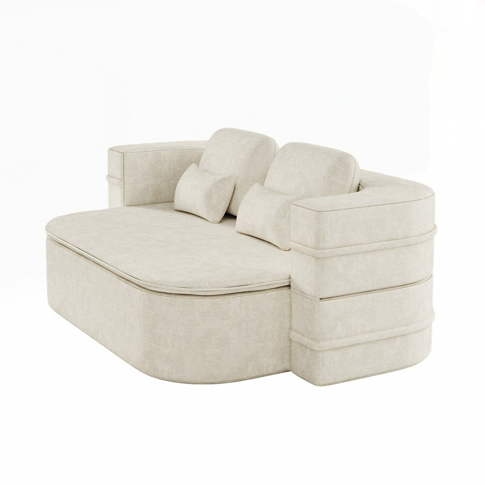 Canapé-lit pliant avec cadre fixe et matelas convertible en mousse avec couverture