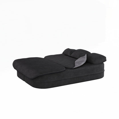 Canapé-lit pliant avec cadre fixe et matelas convertible en mousse avec couverture