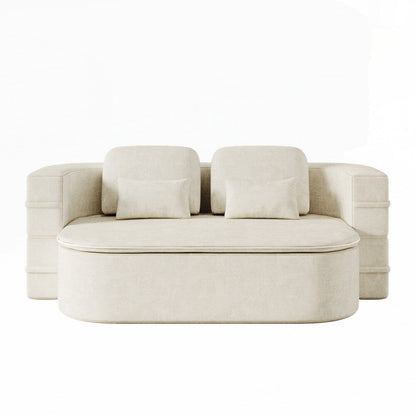 Canapé-lit pliant avec cadre fixe et matelas convertible en mousse avec couverture