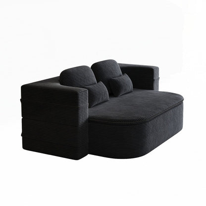 Canapé-lit pliant avec cadre fixe et matelas convertible en mousse avec couverture