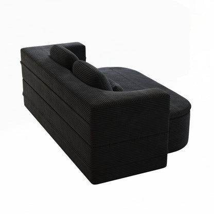 Canapé-lit pliant avec cadre fixe et matelas convertible en mousse avec couverture