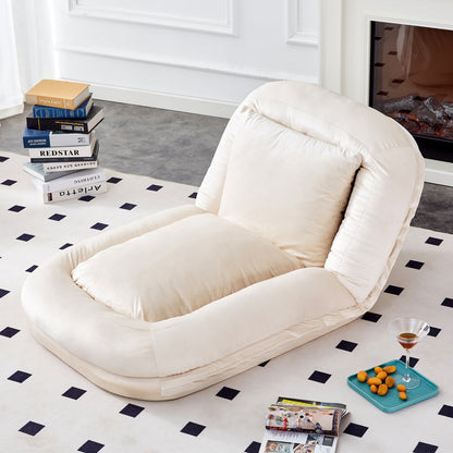 Fauteuil pliant avec 5 positions réglables, fauteuil de sol moelleux pour jeux, méditation et détente