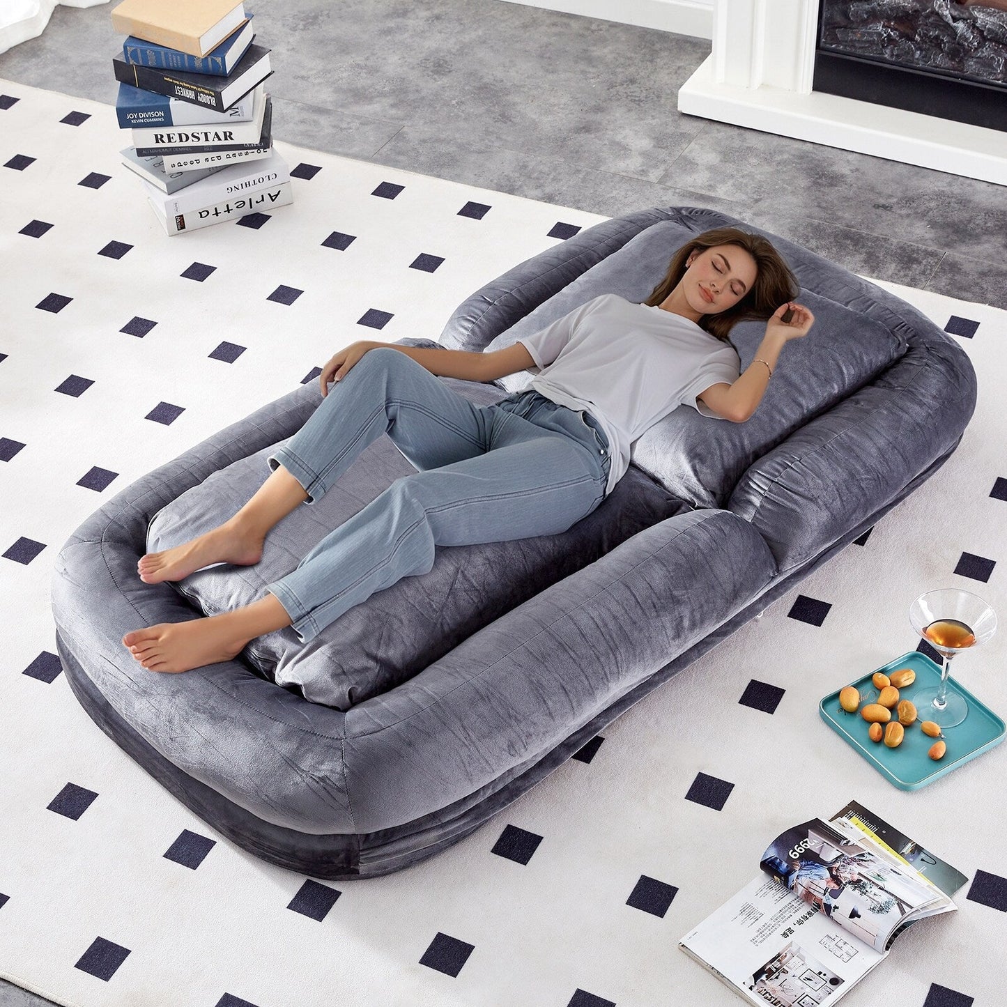 Fauteuil pliant avec 5 positions réglables, fauteuil de sol moelleux pour jeux, méditation et détente