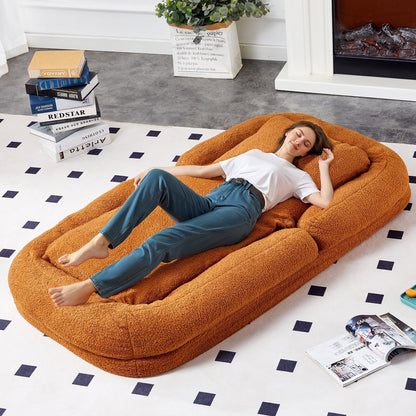 Fauteuil pliant avec 5 positions réglables, fauteuil de sol moelleux pour jeux, méditation et détente