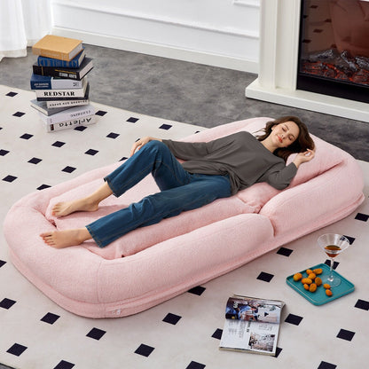 Fauteuil pliant avec 5 positions réglables, fauteuil de sol moelleux pour jeux, méditation et détente