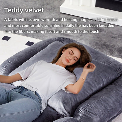 Fauteuil pliant avec 5 positions réglables, fauteuil de sol moelleux pour jeux, méditation et détente