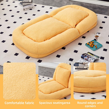 Fauteuil pliant avec 5 positions réglables, fauteuil de sol moelleux pour jeux, méditation et détente