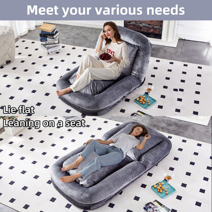 Fauteuil pliant avec 5 positions réglables, fauteuil de sol moelleux pour jeux, méditation et détente