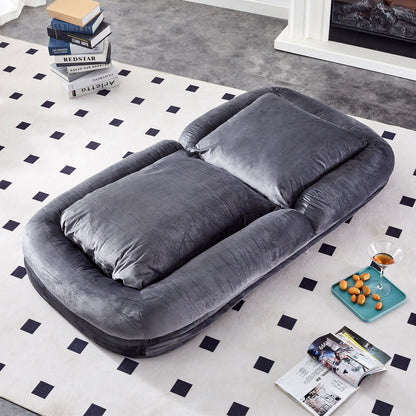 Fauteuil pliant avec 5 positions réglables, fauteuil de sol moelleux pour jeux, méditation et détente