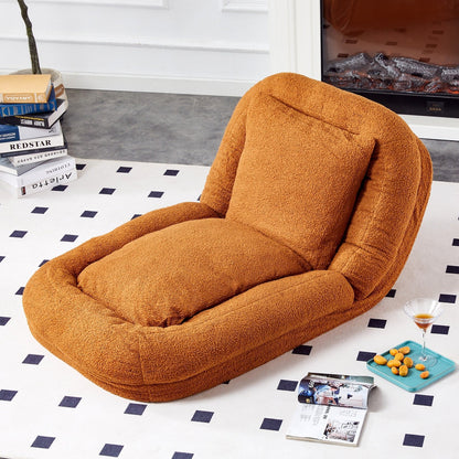 Fauteuil pliant avec 5 positions réglables, fauteuil de sol moelleux pour jeux, méditation et détente