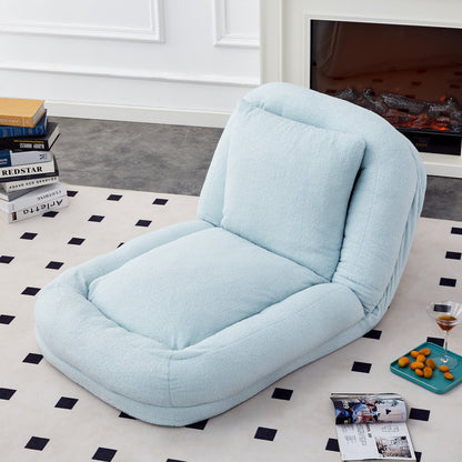 Fauteuil pliant avec 5 positions réglables, fauteuil de sol moelleux pour jeux, méditation et détente