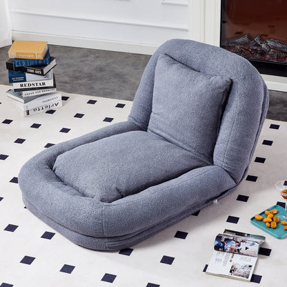 Fauteuil pliant avec 5 positions réglables, fauteuil de sol moelleux pour jeux, méditation et détente